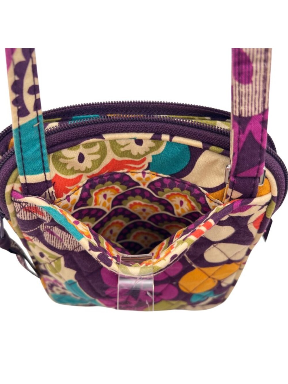 Vera Bradley Crossbody Bag Quilted Cotton Adjustable Strap Multiple Compartments - Picture 7 of 15